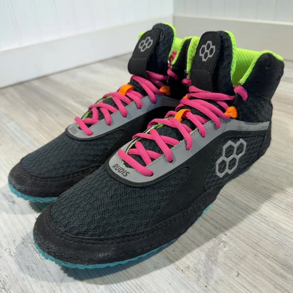 Rudis Alpha 2.0 Unisex M10.5/W12 Wrestling Shoes Black Selfish Athletic Sneakers